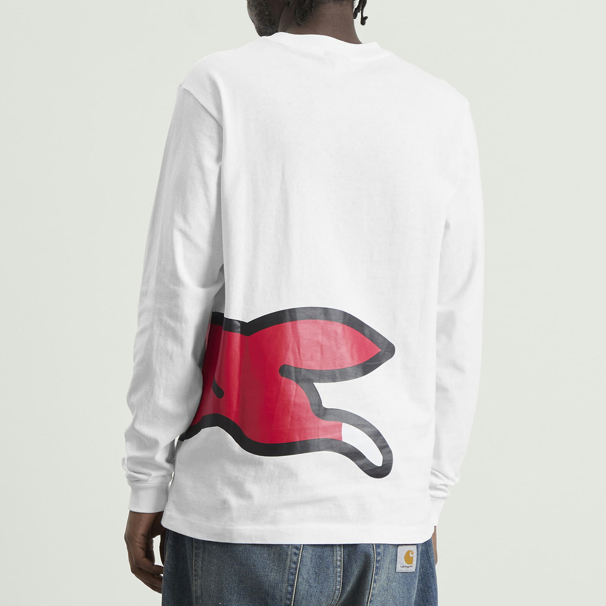 ICECREAM Men's Jumbo Running Dog Long Sleeve T-Shirt in White