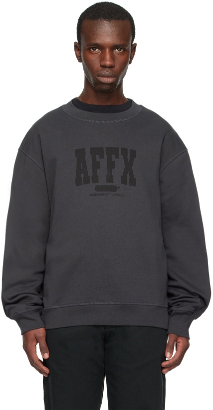 Photo: AFFXWRKS Black Varsity Sweatshirt