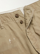 RRL - Straight-Leg Distressed Cotton-Twill Pants - Green