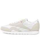 Reebok Men's Classic Nylon Sneakers in White/Light Grey