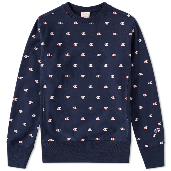 Photo: Champion Reverse Weave All Over Embroidered Crew Sweat