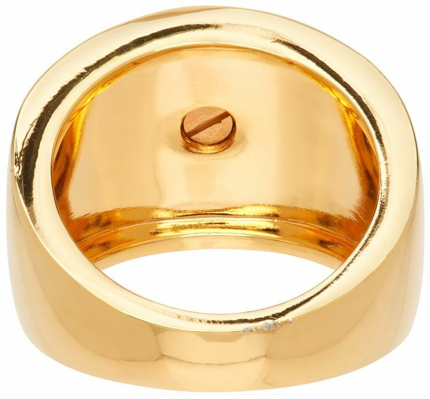 Versace Gold Round Enameled Medusa Ring Versace
