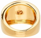 Versace Gold Round Enameled Medusa Ring