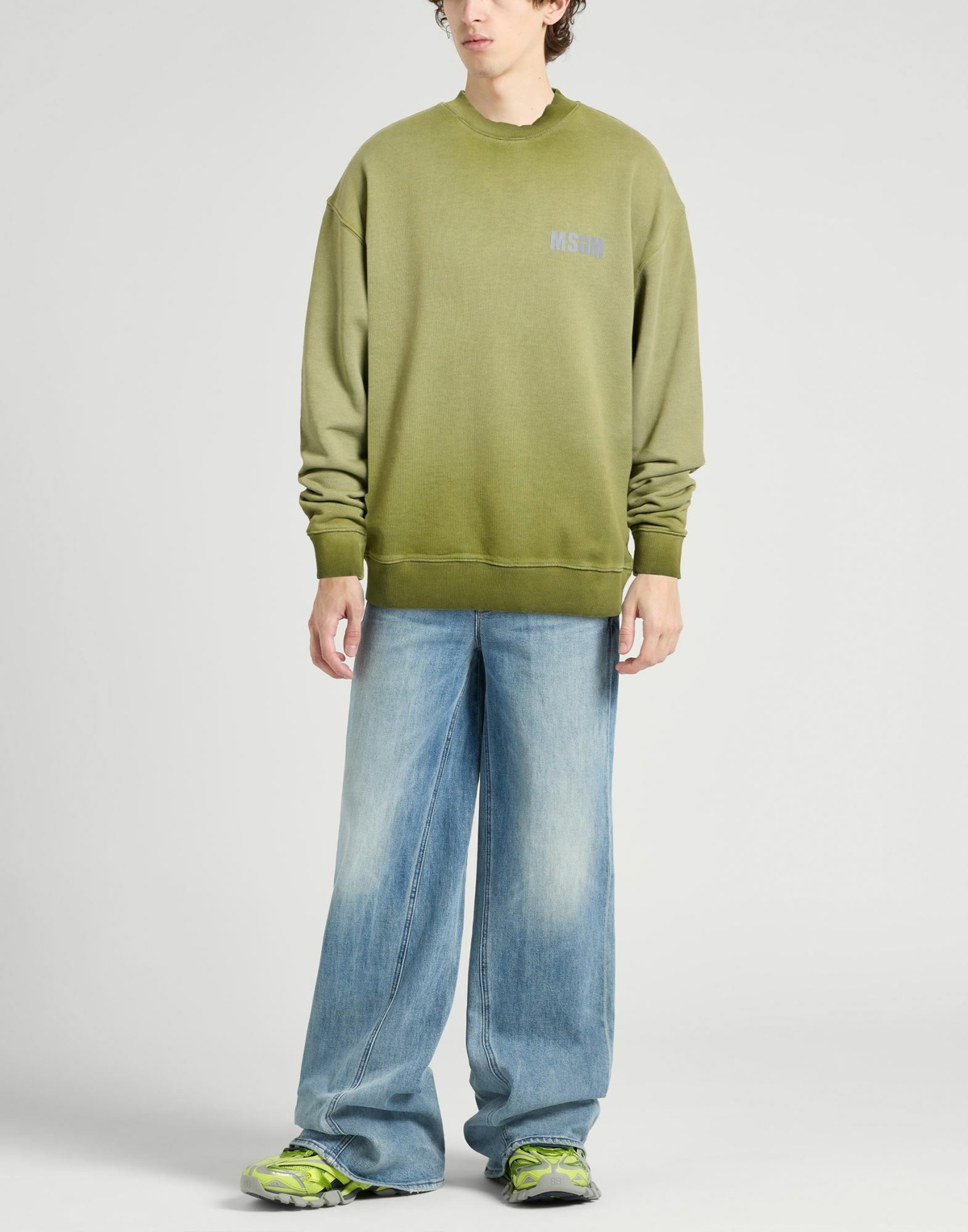 Msgm Mens Sweatshirt Military in Green