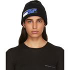 Prada Black Knit Logo Beanie