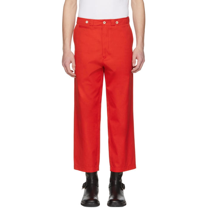 Photo: Alexander McQueen Red Cropped Cotton Trousers 