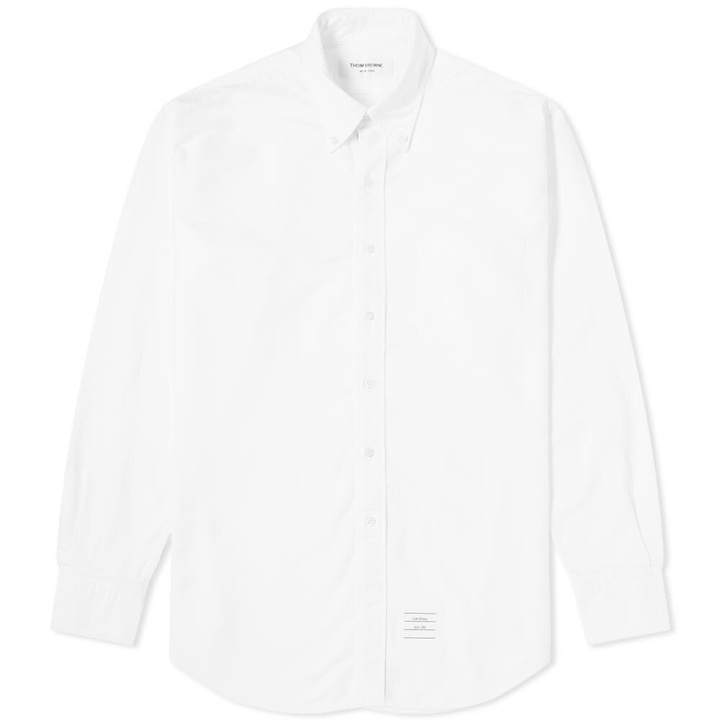 Photo: Thom Browne Men's Classic Grosgrain Placket Oxford Shirt in White