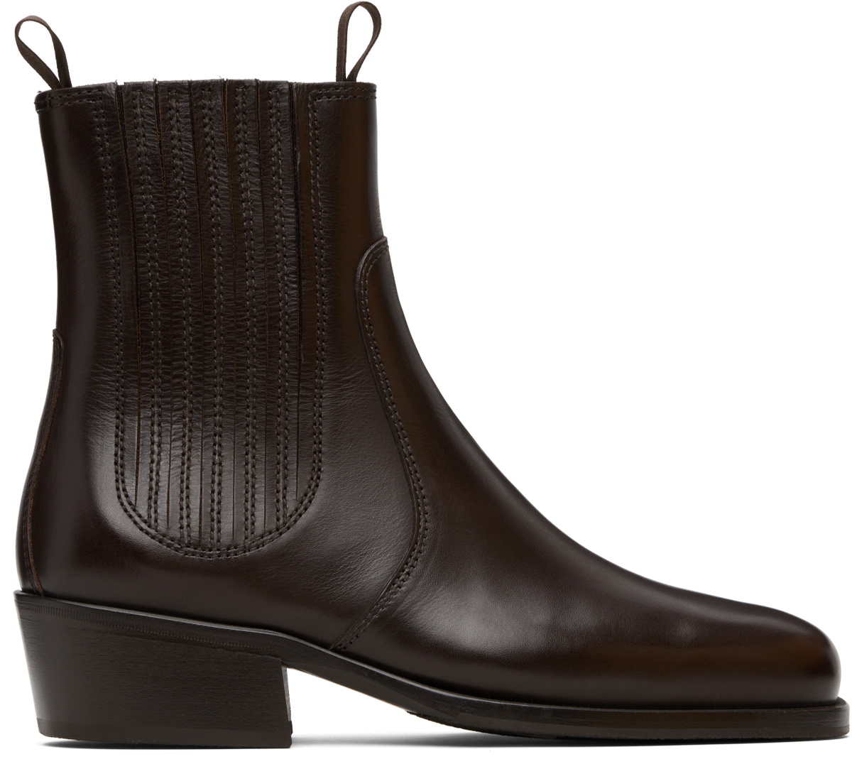 LEMAIRE Brown Vegetable-Tanned Chelsea Boots