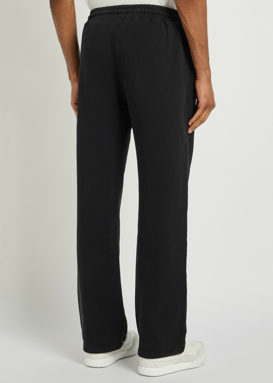 God Made Signature Logo Straight-leg Cotton Sweatpants Black