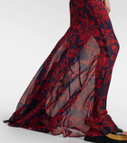 Dries Van Noten Printed silk georgette maxi dress