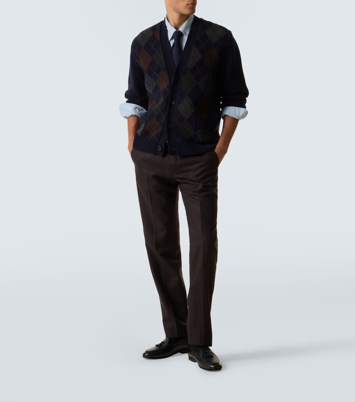 Rubinacci Argyle wool cardigan