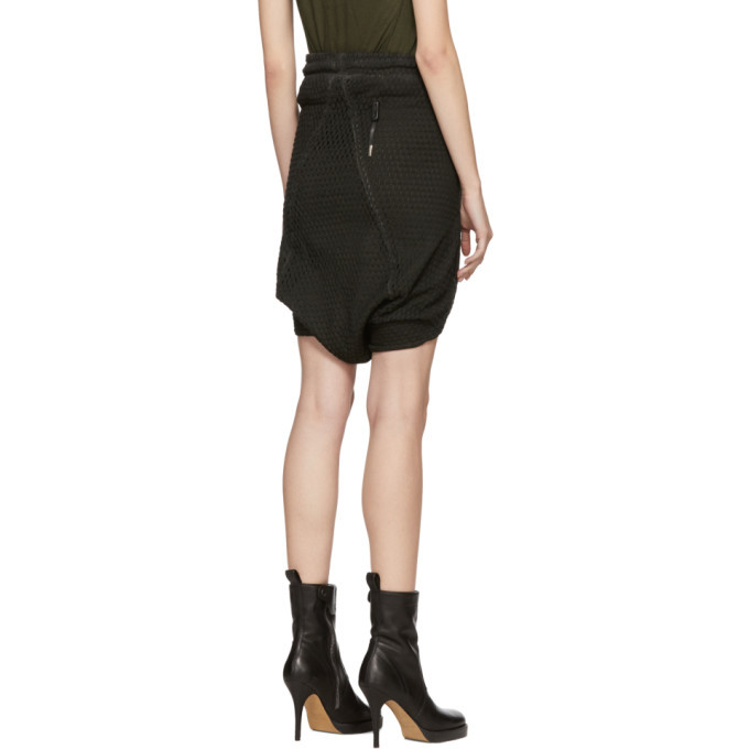 Boris Bidjan Saberi Black Resin Dyed Drop Shorts