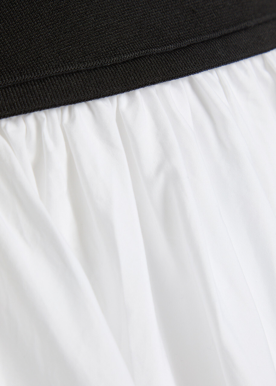 Polo Ralph Lauren Logo-embroidered Cotton-poplin Maxi Skirt White And Black