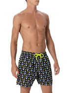 MC2 Saint Barth Man Lightweight Fabric Swim-shorts Lighting Micro Fantasy With Watches Print