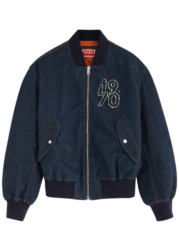Photo: Kenzo Constellation Reversible Denim Bomber Jacket Navy