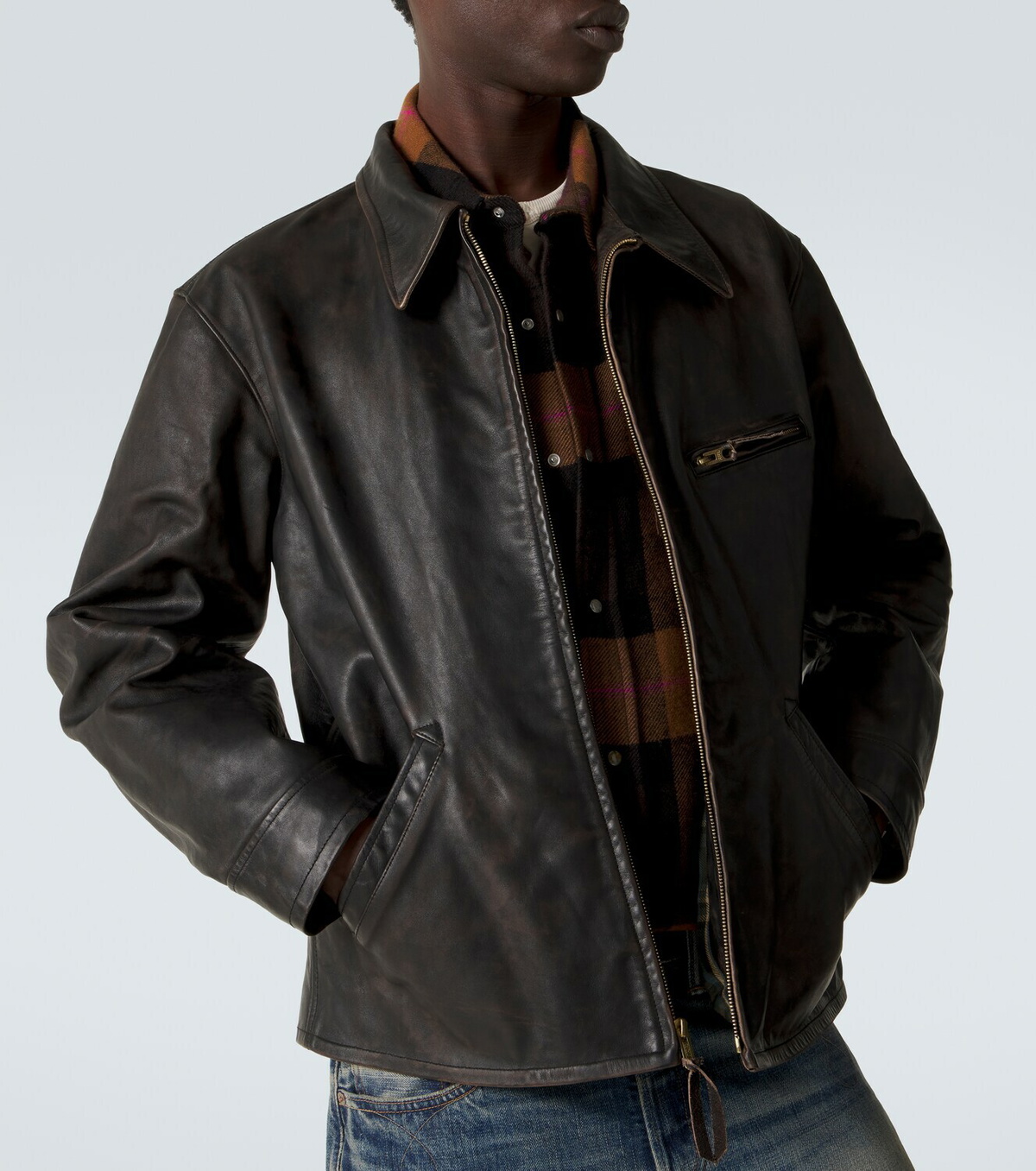 RRL Lynton leather biker jacket
