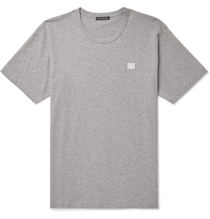 Photo: Acne Studios - Logo-Appliquéd Mélange Cotton-Jersey T-Shirt - Gray