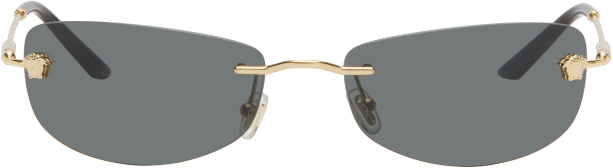 Versace Black & Gold Runway Sunglasses