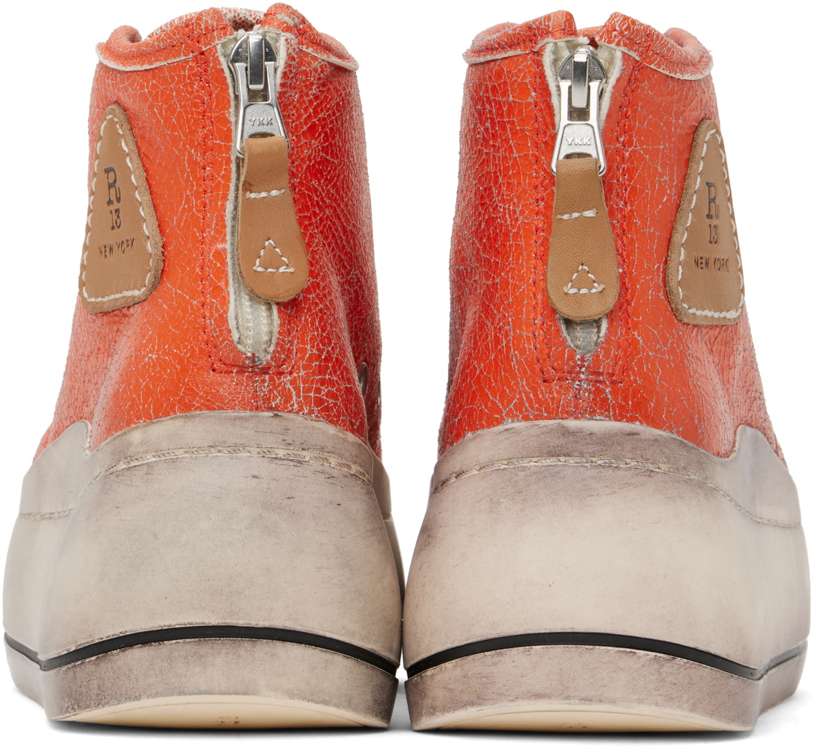 R13 Orange Kurt High Top Sneakers