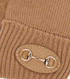 Gucci Horsebit ribbed-knit wool gloves