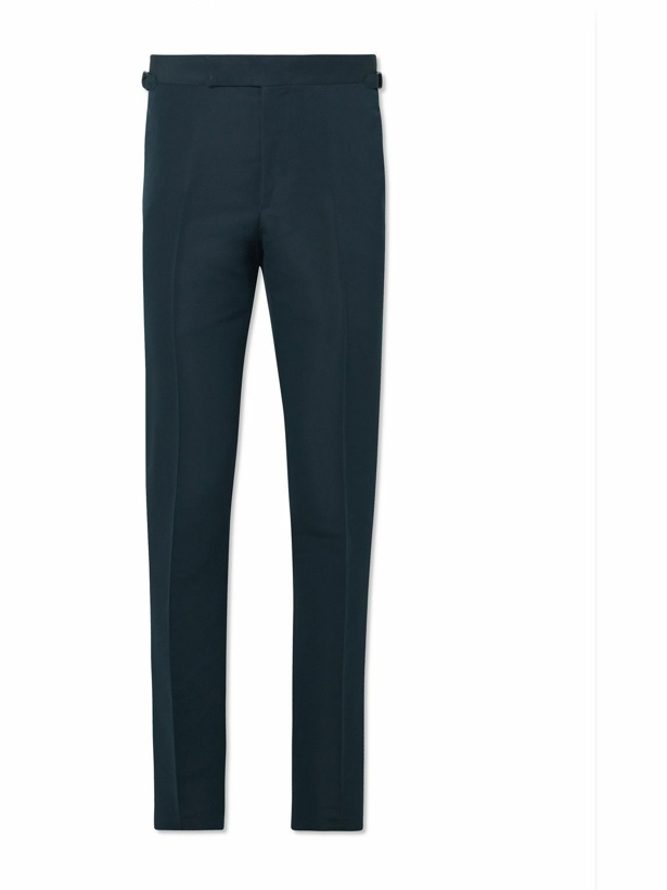 Photo: TOM FORD - O'Connor Tapered Cotton and Silk-Blend Trousers - Black