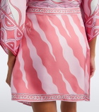 Pucci Fiamme asymmetric silk twill skirt