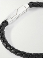 Bottega Veneta - Intrecciato Leather and Sterling Silver Bracelet - Black