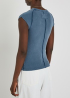 Free People Ever Had Ribbed Stretch-cotton T-shirt Blue