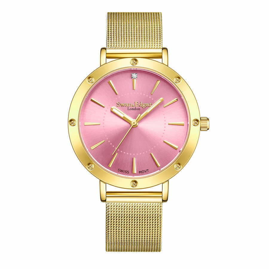 Swan & Edgar Yacht Quartz Pink Dial Ladies Watch SEL022