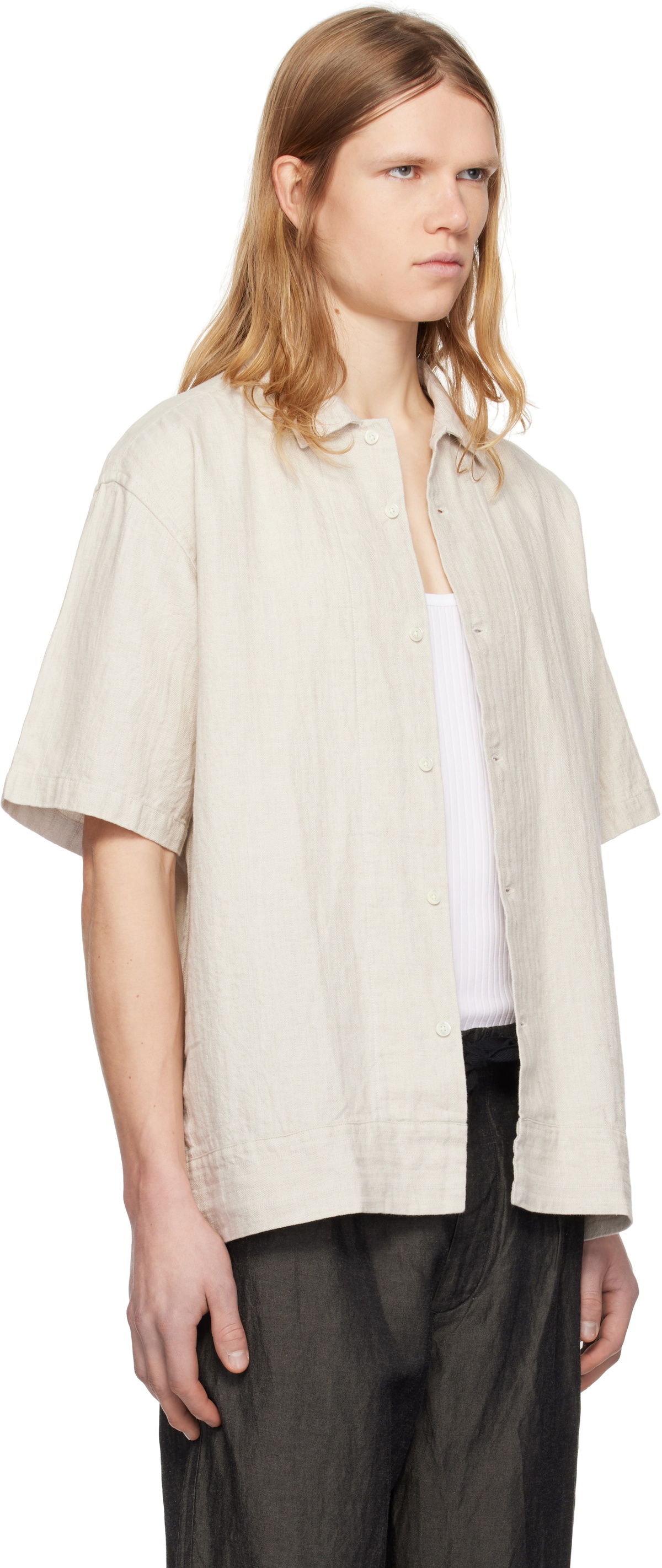 Pilgrim Surf + Supply Off-White Claude Short Sleeve Shirt