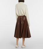 Tod's - Leather midi skirt