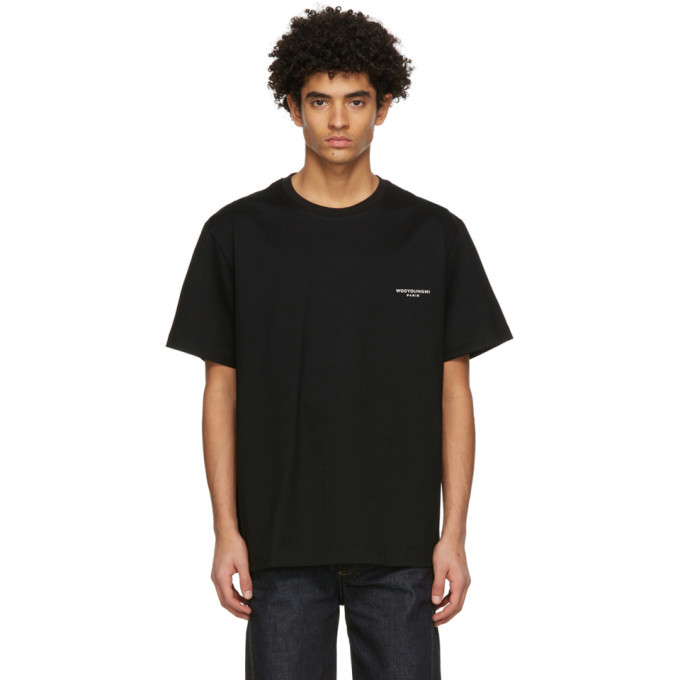 Wooyoungmi Black Flower Graphic T-Shirt Wooyoungmi
