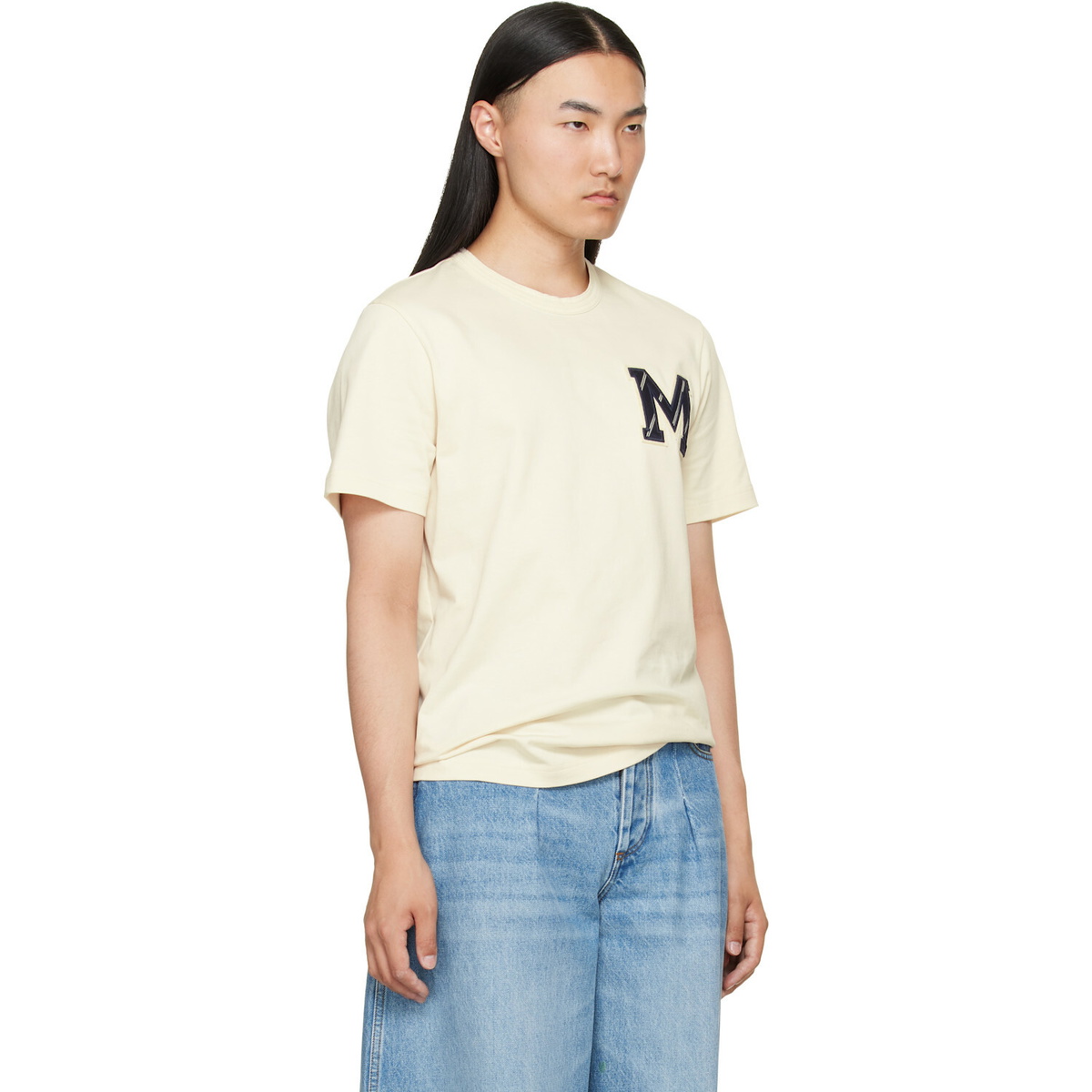 Moncler Beige Cotton Jersey Monogram T-shirt