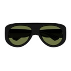 Bottega Veneta Eyewear Bottega Veneta Bv1362s Linea Ribbon Bv1362s 006 Black Green Sunglasses