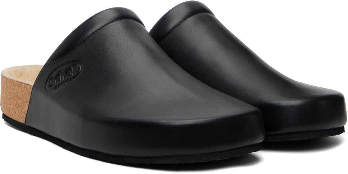 Balenciaga Black Scholl Edition Leather Mule Flats