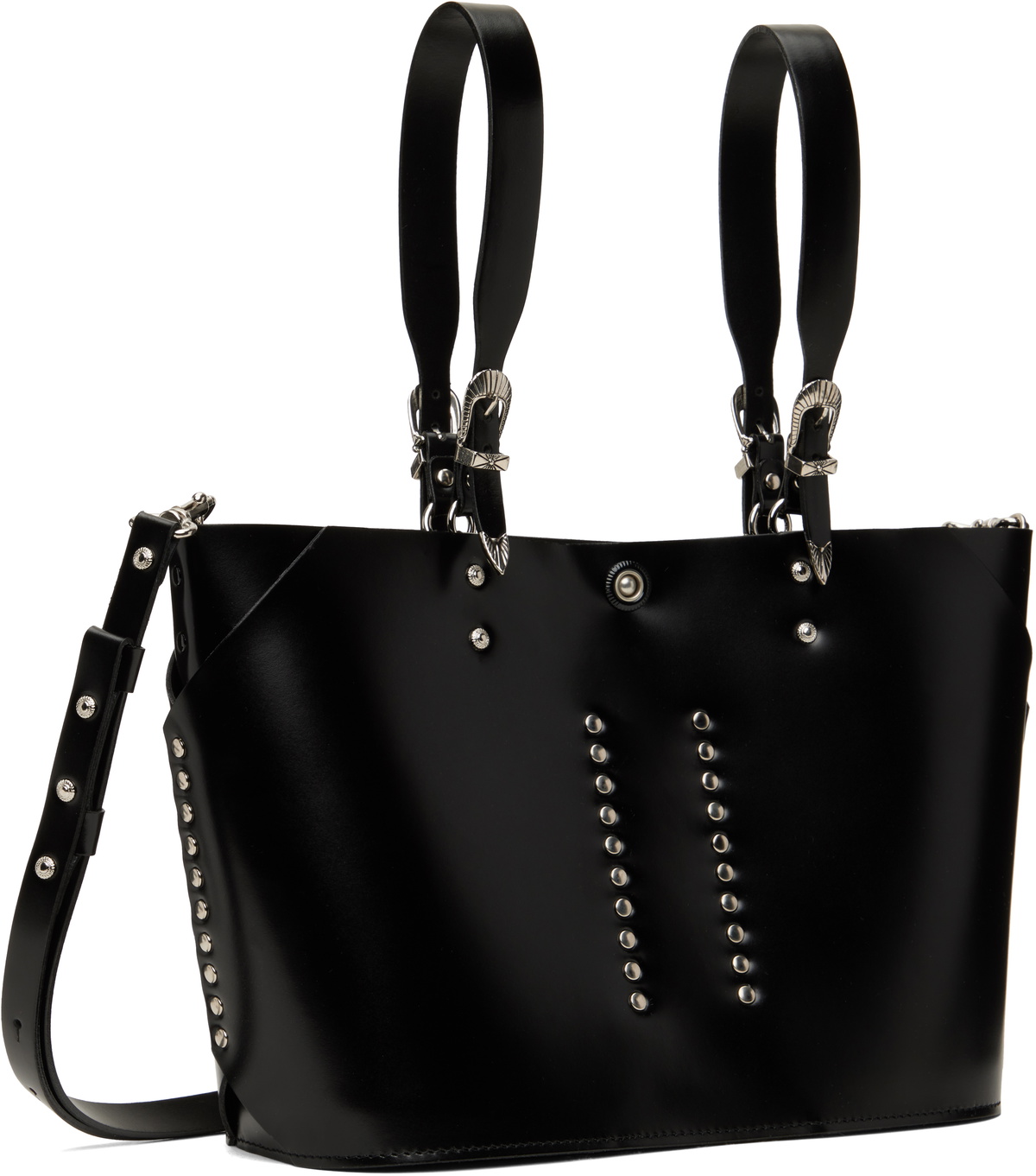 Toga Pulla Black Big Leather Tote