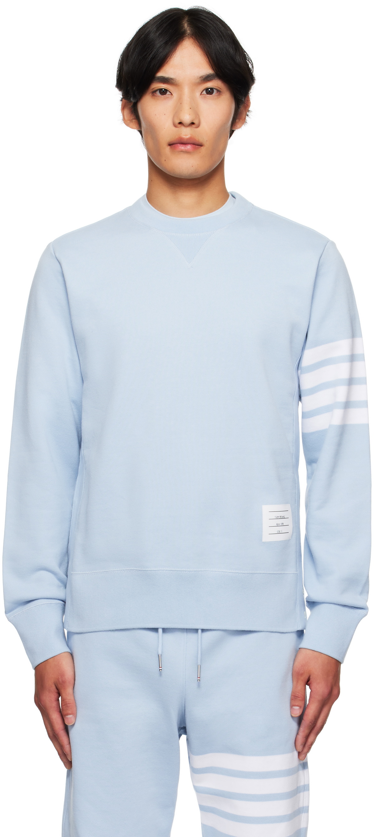Thom Browne Blue Classic Loopback 4-Bar Sweatshirt