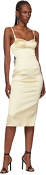 Mugler Yellow Lingerie Midi Dress