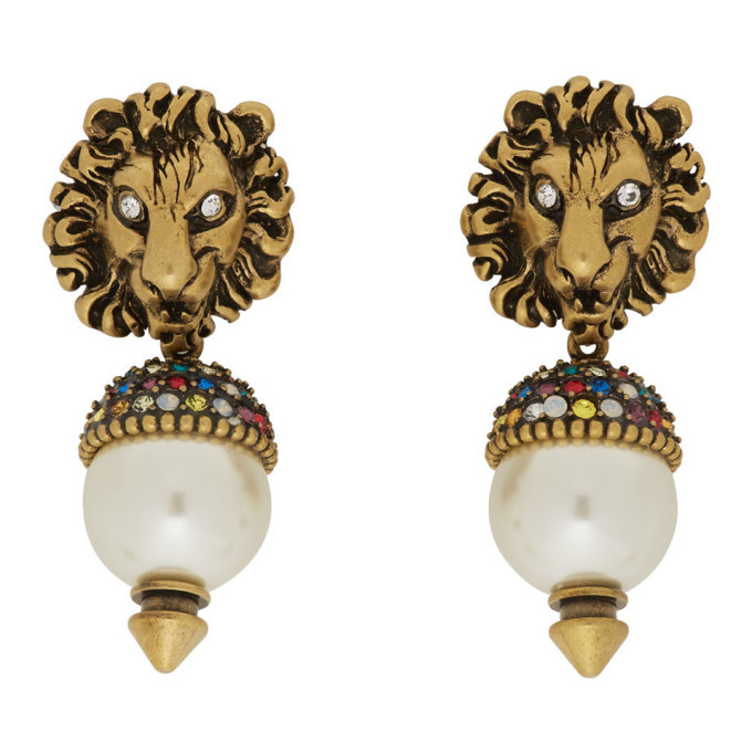 Gucci lion on sale head earrings