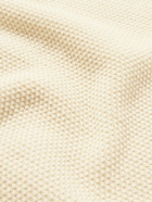 Piacenza Cashmere - Honeycomb-Knit Cotton Polo Shirt - Neutrals