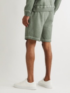 Mr P. - Cold-Dyed Organic Cotton-Jersey Drawstring Shorts - Green