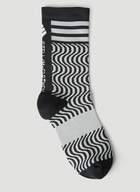 Graphic Intarsia Socks in Black