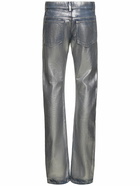 MSGM Silver-coated Denim Low Rise Jeans