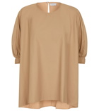 Deveaux New York - Amal cotton-blend poplin top