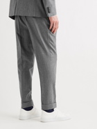 OFFICINE GÉNÉRALE - Pierre Tapered Pleated Pinstriped Wool-Flannel Suit Trousers - Gray