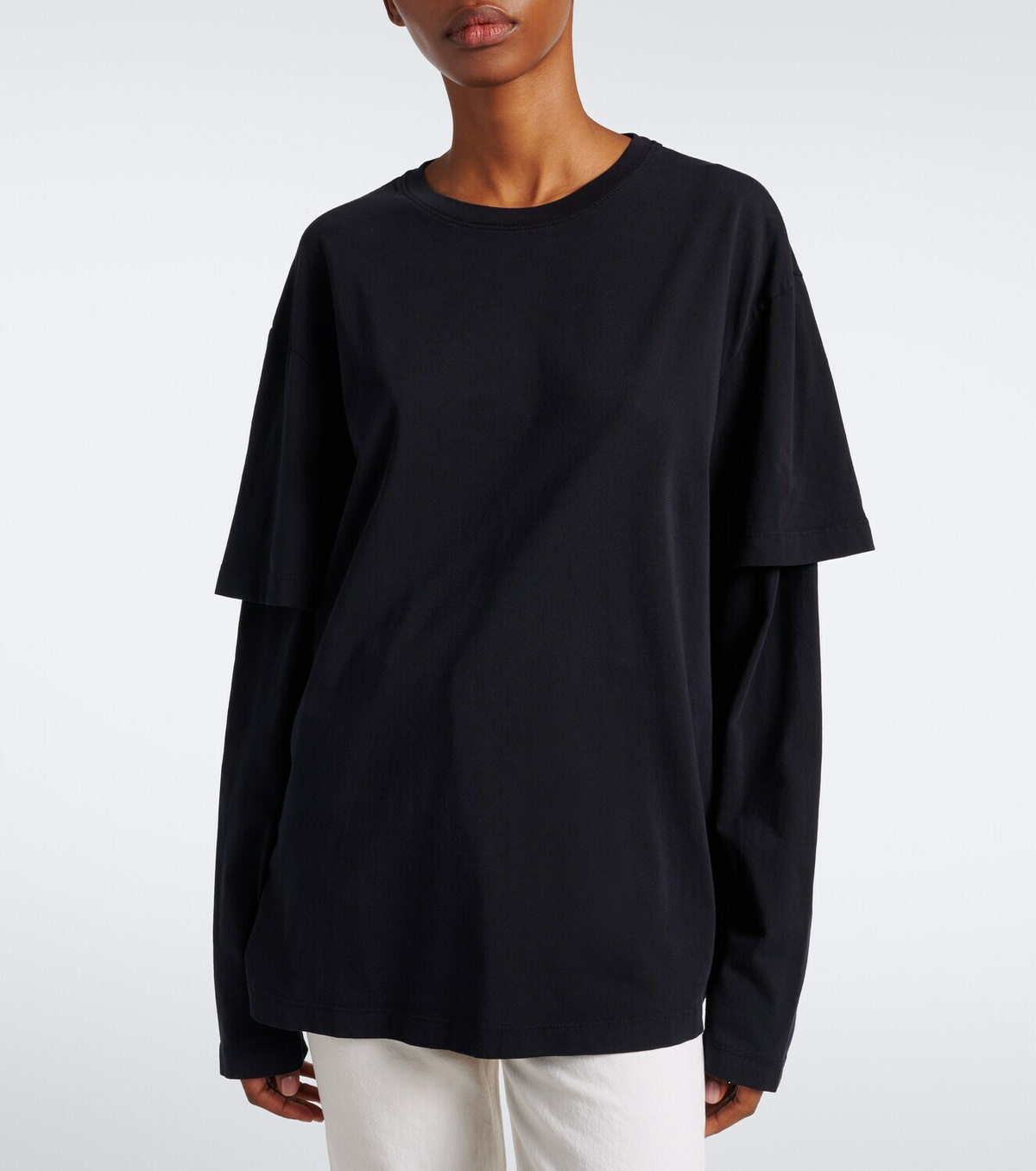 Agolde Lois layered cotton jersey T-shirt