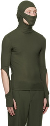 Dion Lee Green Interlock Mask Long Sleeve Turtleneck