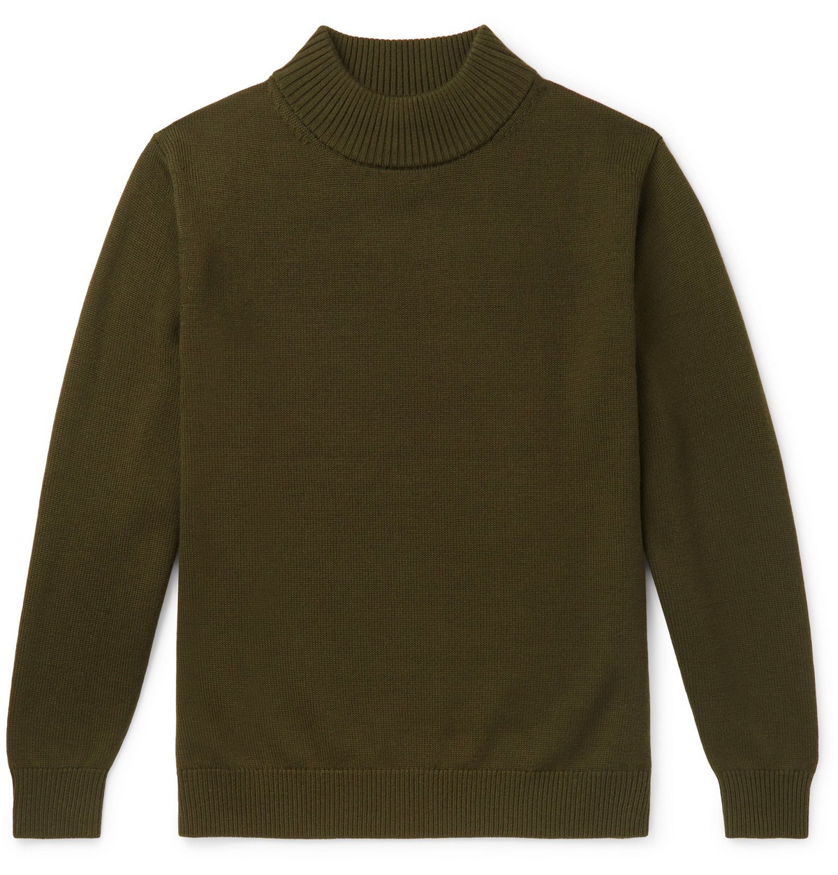 Camoshita Wool Mock Neck Sweater Green Camoshita