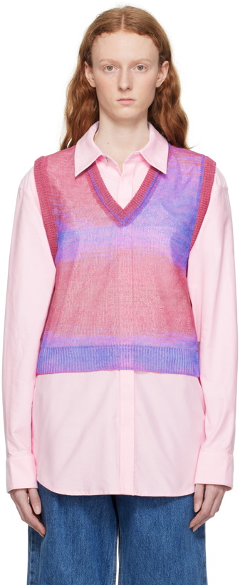 Photo: Wooyoungmi Pink Gradient Stripe Vest