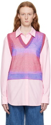 Wooyoungmi Pink Gradient Stripe Vest